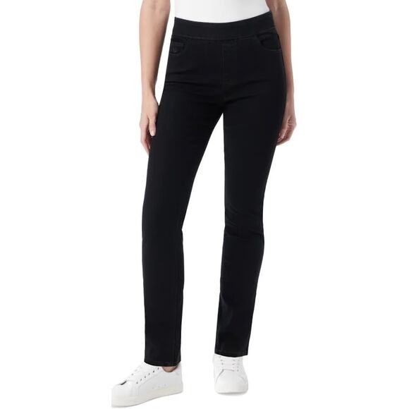 Gloria Vanderbilt Amanda Black Mid-Rise Slim Pull-On Jean Stretch Pants 4/SM NWT - Picture 1 of 14